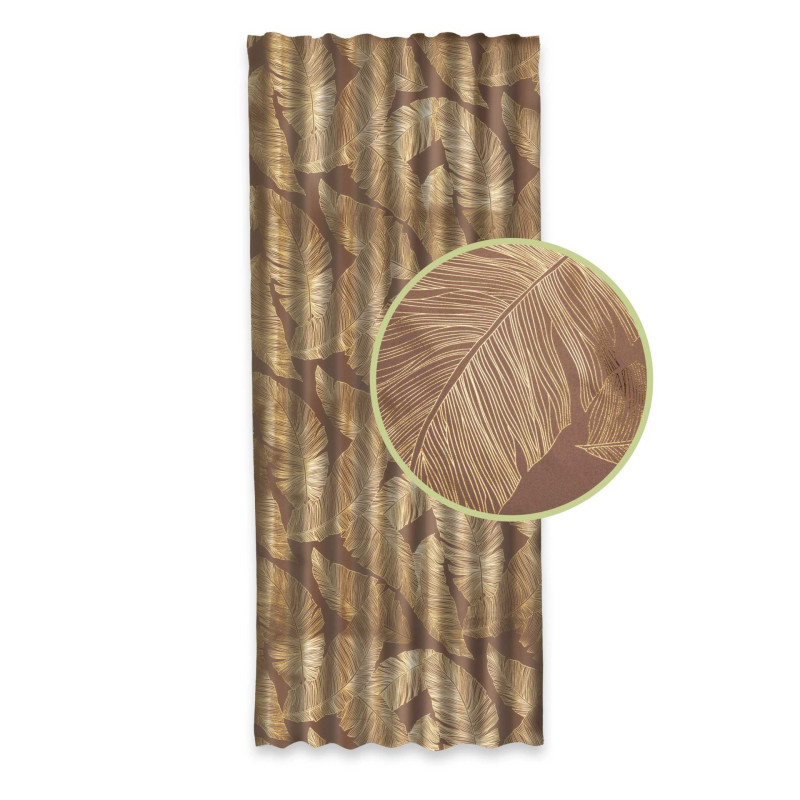 Zasłona z taśmą GREAT CHIC 135x300 beż/zło